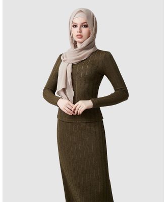 Hijab House - Ribbed Luxe Top - Tops (Khaki) Ribbed Luxe Top