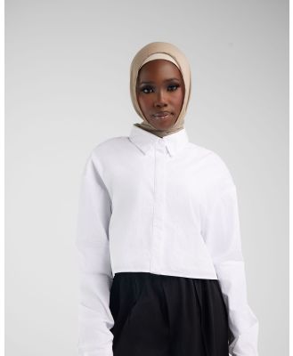Hijab House - White Cropped Shirt - Shirts & Polos (White) White Cropped Shirt