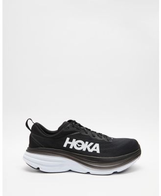 HOKA - Bondi 8   Men's - Performance Shoes (Black & White) Bondi 8 - Men's