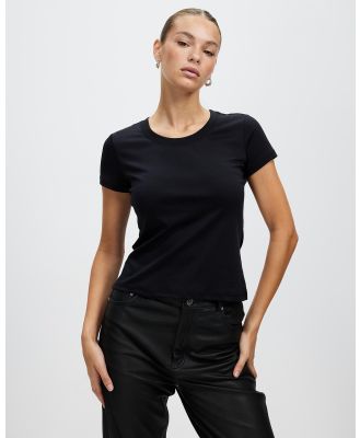 Honey and Beau - Basic T Shirt - Tops (Black) Basic T-Shirt