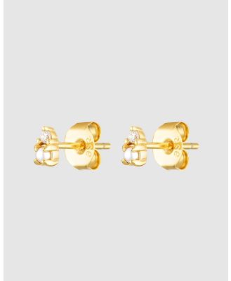 HOUSE OF SLANI - Dainty Crystal Pearl Stud Earrings - Jewellery (Gold) Dainty Crystal Pearl Stud Earrings
