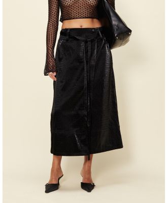 House of Sunny - Low Rider Ink Skirt - Leather skirts (Noir) Low Rider Ink Skirt