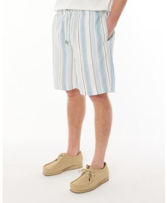 Huffer - Blue Lines Relax Shorts - Shorts (Blue) Blue Lines Relax Shorts