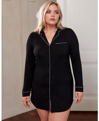 Hunkemoller - LS Jersey Essentia Shirt Dress - Sleepwear (Black) LS Jersey Essentia Shirt Dress