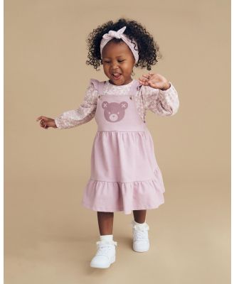 Huxbaby - Basics Pinafore Dress   Babies Kids - Printed Dresses (Vintage Lilac) Basics Pinafore Dress - Babies-Kids