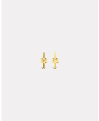 Ichu - Knotted Bar Earrings - Jewellery (Gold) Knotted Bar Earrings