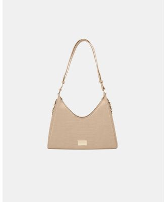 Ideal of Sweden - Ideal of Sweden Shoulder Bag Jolie Curve Cut Fudge Croco - Handbags (Tan) Ideal of Sweden Shoulder Bag Jolie Curve-Cut Fudge Croco