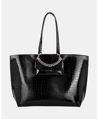 Ideal of Sweden - Ideal of Sweden Tote Tulip Chain Neo Noir Croco Recycled - Handbags (Black) Ideal of Sweden Tote Tulip Chain Neo Noir Croco Recycled