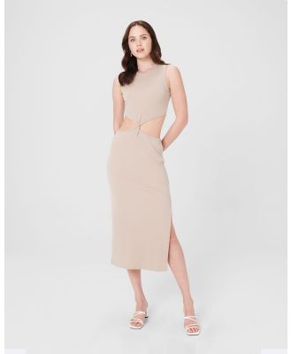 ids - Sammy Cut Out Midi Dress - Bodycon Dresses (Beige) Sammy Cut Out Midi Dress