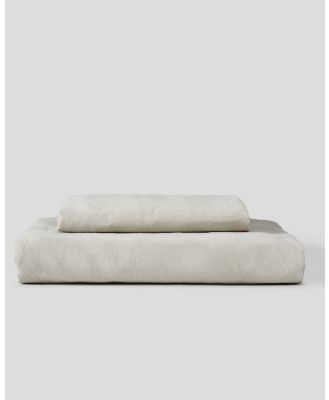 IN BED - 100% Linen Duvet Set - Home (Dove grey) 100% Linen Duvet Set