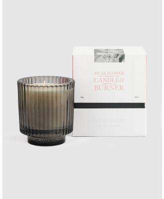 In Essence - In Essence  Musk Flower Soy + Coconut Wax Candle & Essential Oil Burner 255g - Home (N/A) In Essence  Musk Flower Soy + Coconut Wax Candle & Essential Oil Burner 255g