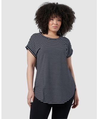 Indigo Tonic - Lauren Longline Stripe Tee - Short Sleeve T-Shirts (Multi) Lauren Longline Stripe Tee