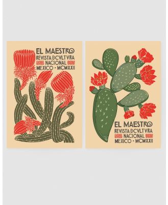 Inka Arthouse - Mexican Flower Market Set of 2 Art Prints - Home (Orange) Mexican Flower Market Set of 2 Art Prints