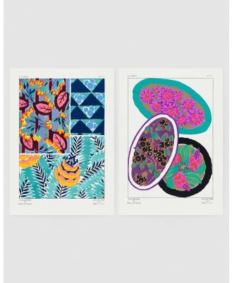 Inka Arthouse - Set of 2 Floral Patterns by E.A. Séguy Art Prints - Home (Blue) Set of 2 Floral Patterns by E.A. Séguy Art Prints