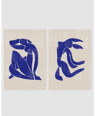 Inka Arthouse - The Cut Outs Set of 2 by Henri Matisse Art Prints - Home (Blue) The Cut Outs Set of 2 by Henri Matisse Art Prints