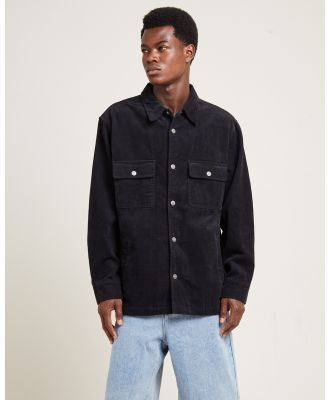 Insight - Conditions Cord Long Sleeve Overshirt - Casual shirts (BLACK) Conditions Cord Long Sleeve Overshirt