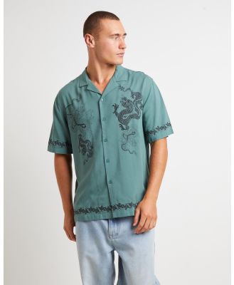 Insight - Draco Short Sleeve Resort Shirt - Shirts & Polos (TEAL) Draco Short Sleeve Resort Shirt