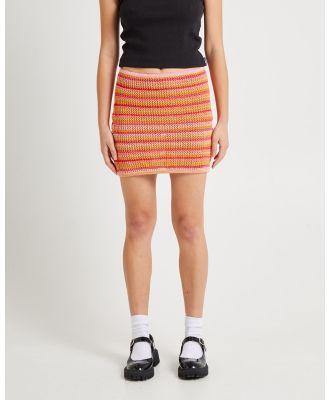 Insight - Oasis Crochet Low Mini Skirt - Skirts (ASSORTED) Oasis Crochet Low Mini Skirt