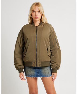 Insight - Relaxed Bomber Jacket - Coats & Jackets (ARMY GREEN) Relaxed Bomber Jacket