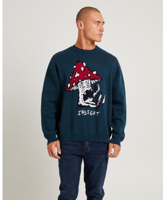 Insight - Wired Intarsia Knit Jumper - Jumpers & Cardigans (PINE) Wired Intarsia Knit Jumper