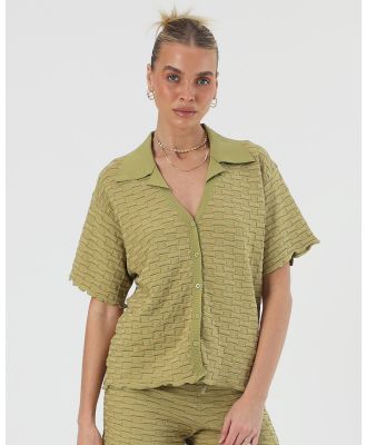Isabelle Quinn - Bailee Knit Button Up - T-Shirts & Singlets (Green) Bailee Knit Button Up