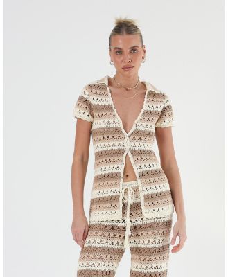Isabelle Quinn - Gian Crochet Button Up - Shirts & Polos (Beige Petal) Gian Crochet Button-Up