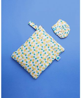 itti bitti - Reusable Swim Nappy + Double Pocket Wetbag   Babies - Briefs (Pineapple Delight) Reusable Swim Nappy + Double Pocket Wetbag - Babies