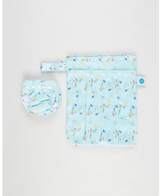 itti bitti - Reusable Swim Nappy + Double Pocket Wetbag - Swimming / Towels (Seahorse) Reusable Swim Nappy + Double Pocket Wetbag
