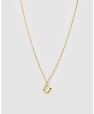 Izoa - Alphabet Letter U Necklace - Jewellery (Gold) Alphabet Letter U Necklace