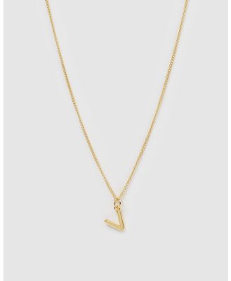 Izoa - Alphabet Letter V Necklace - Jewellery (Gold) Alphabet Letter V Necklace