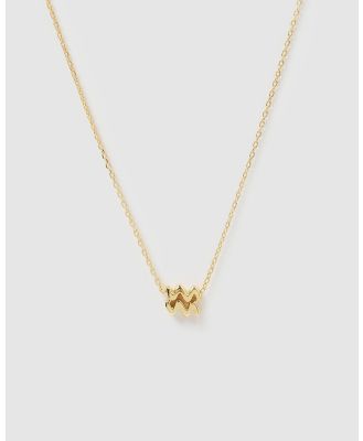 Izoa - Aquarius Star Sign Symbol Necklace - Jewellery (Gold) Aquarius Star Sign Symbol Necklace