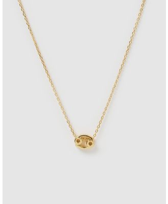 Izoa - Cancer Star Sign Symbol Necklace - Jewellery (Gold) Cancer Star Sign Symbol Necklace