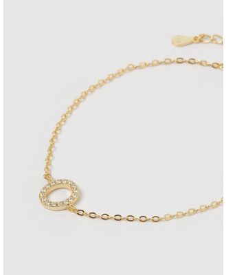 Izoa - Crystal Letter O Bracelet - Jewellery (Gold) Crystal Letter O Bracelet