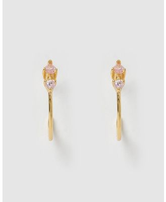 Izoa - Elena Hoop Earrings - Jewellery (Gold Pink) Elena Hoop Earrings