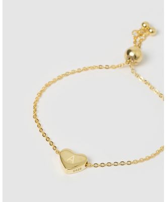 Izoa Kids - Kids Heart Alphabet Letter A Bracelet - Jewellery (Gold) Kids Heart Alphabet Letter A Bracelet