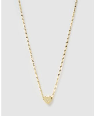 Izoa Kids - Kids Heart Alphabet Letter C Necklace - Jewellery (Gold) Kids Heart Alphabet Letter C Necklace