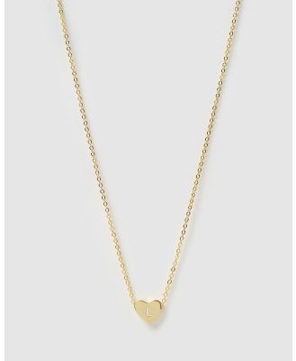 Izoa Kids - Kids Heart Alphabet Letter L Necklace - Jewellery (Gold) Kids Heart Alphabet Letter L Necklace