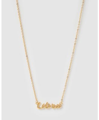 Izoa - Libra Written Star Sign Necklace - Jewellery (Gold) Libra Written Star Sign Necklace