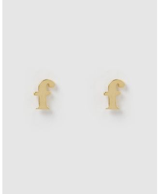 Izoa - Little Letter F Stud - Jewellery (Gold) Little Letter F Stud