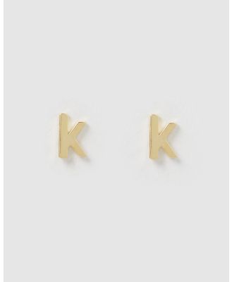Izoa - Little Letter K Stud - Jewellery (Gold) Little Letter K Stud