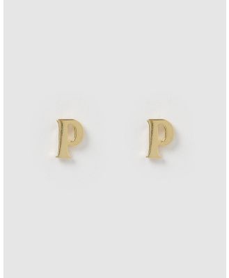 Izoa - Little Letter P Stud - Jewellery (Gold) Little Letter P Stud