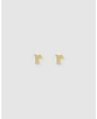 Izoa - Little Letter R Stud - Jewellery (Gold) Little Letter R Stud