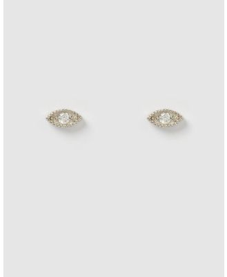 Izoa - Marie Eye Stud Earrings - Jewellery (Silver) Marie Eye Stud Earrings