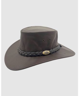 Jacaru - Jacaru 1001 Kangaroo Leather Hat - Hats (Brown) Jacaru 1001 Kangaroo Leather Hat