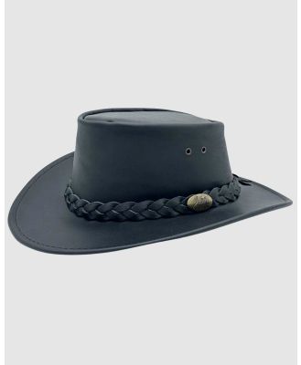 Jacaru - Jacaru 1069 Buffalo Leather Hat - Hats (Black) Jacaru 1069 Buffalo Leather Hat