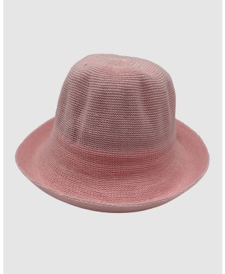 Jacaru - Jacaru 1507 Knitted Bucket Hat   Small Brim - Hats (Pink) Jacaru 1507 Knitted Bucket Hat - Small Brim