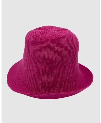 Jacaru - Jacaru 1507 Knitted Bucket Hat   Small Brim - Hats (Purple) Jacaru 1507 Knitted Bucket Hat - Small Brim