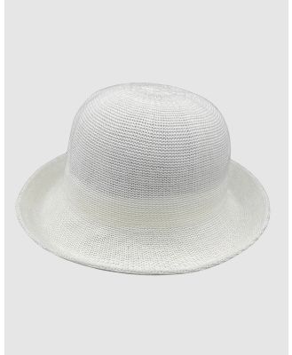 Jacaru - Jacaru 1507 Knitted Bucket Hat   Small Brim - Hats (White) Jacaru 1507 Knitted Bucket Hat - Small Brim