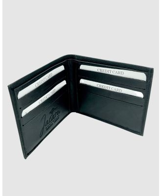 Jacaru - Jacaru 5789 Kangaroo Leather Credit Card Wallet - Wallets (Black) Jacaru 5789 Kangaroo Leather Credit Card Wallet