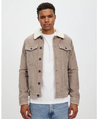 Jack & Jones - Alvin Sherpa Corduroy Jacket - Coats & Jackets (Fungi) Alvin Sherpa Corduroy Jacket